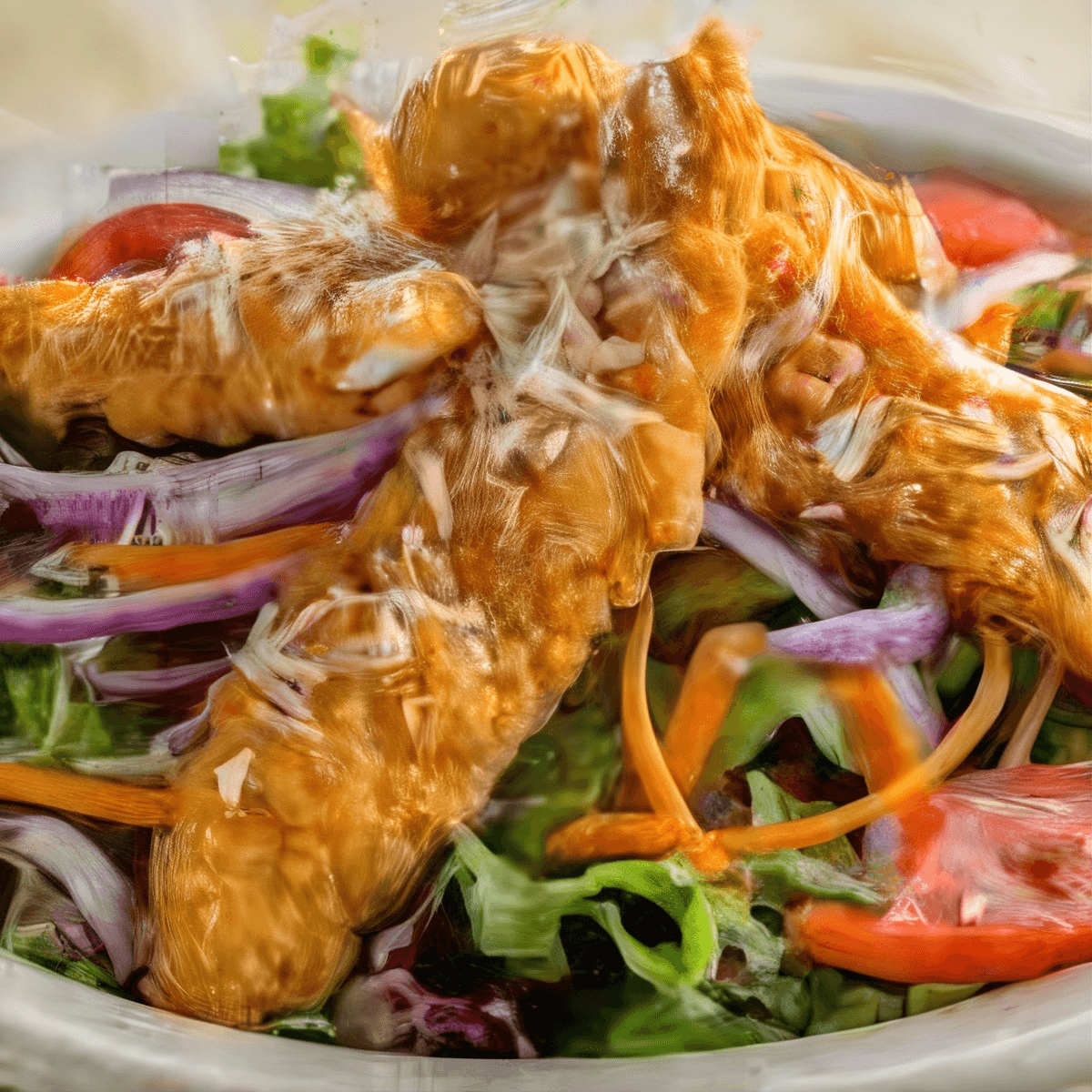 Fried Cat Fish Salad.