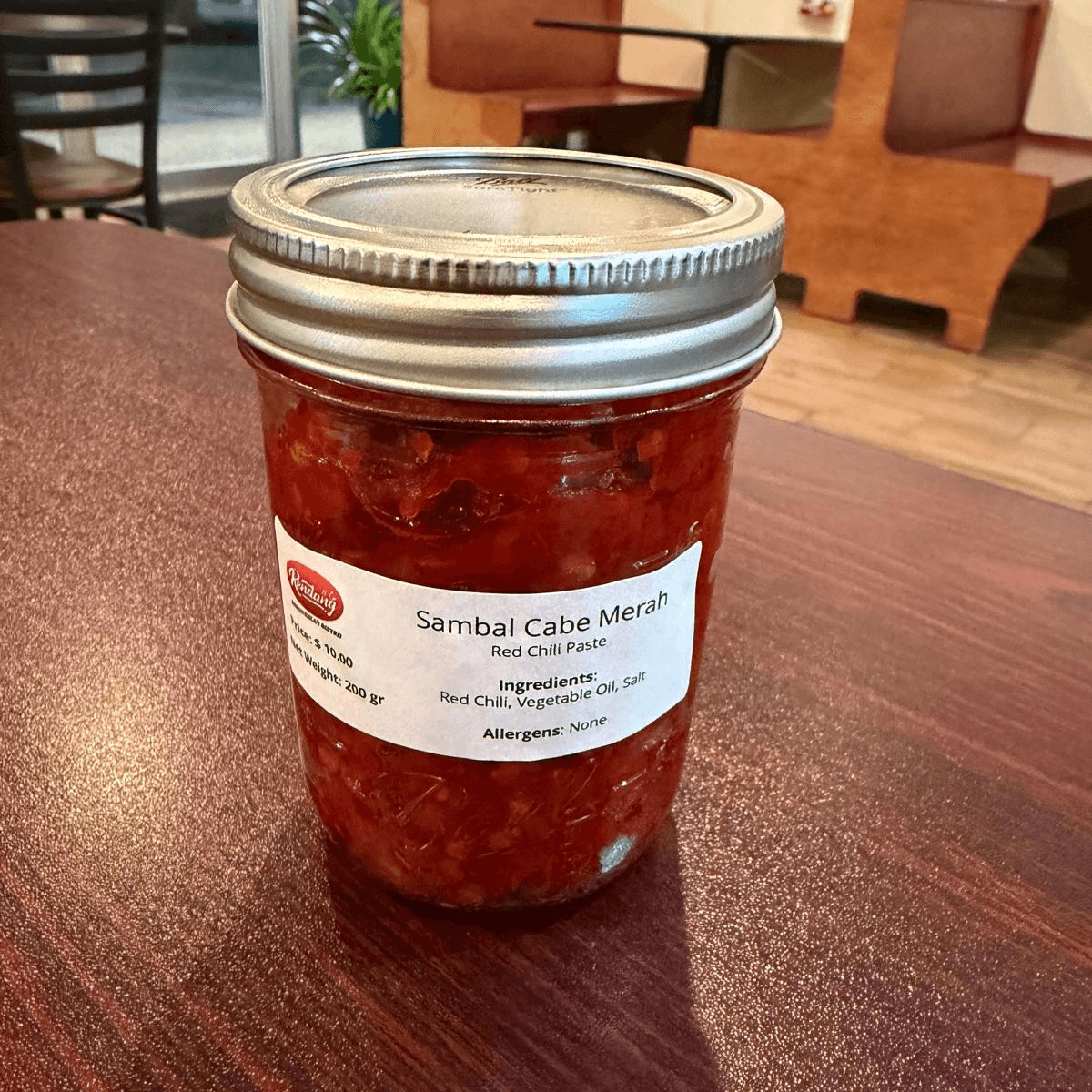 Sambal Merah in a Jar.