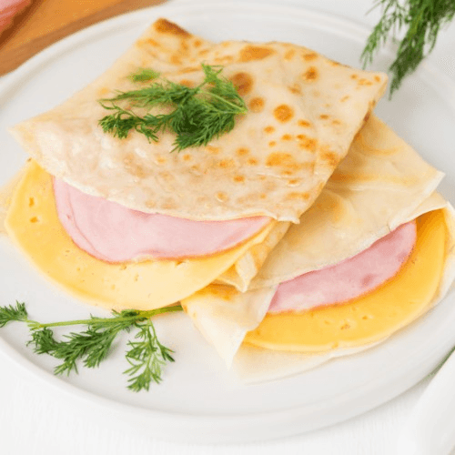Ham & Swiss Cheese Crepe.