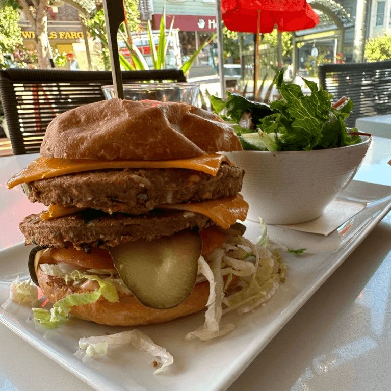 Vegan Burger with cheese.