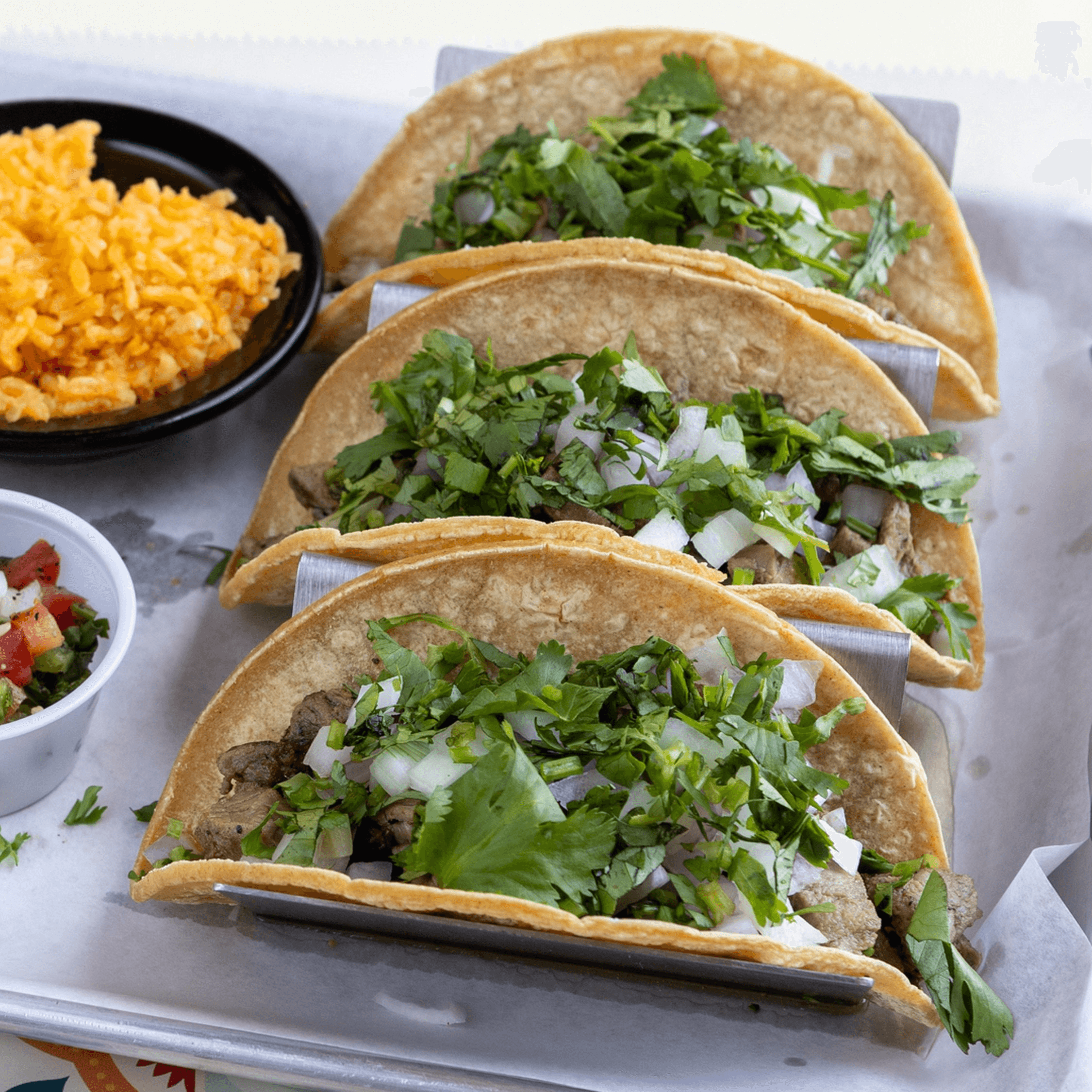 3 Tacos Callejeros / 3 Street Tacos.