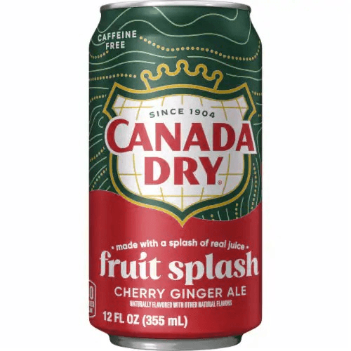Canada Dry Fruit Splash Cherry Ginger Ale.