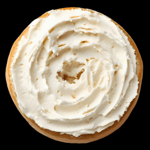 Plain Cream Cheese on a Bagel.