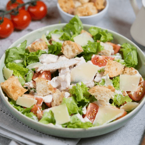 Crispy Chicken Caesar Salad.
