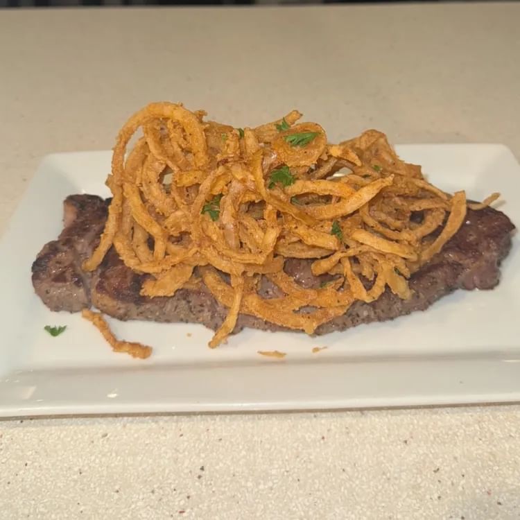 Seared Aloha Strip Steak.