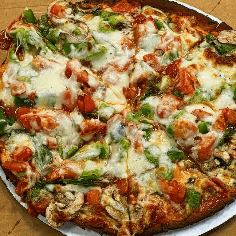 Veggie Lovers Deep Dish Pizza.