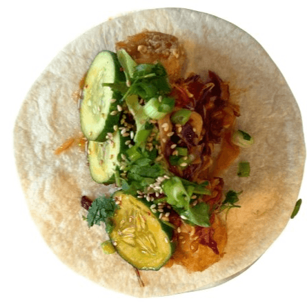 Fried Shrimp Korean Fusion Taco.