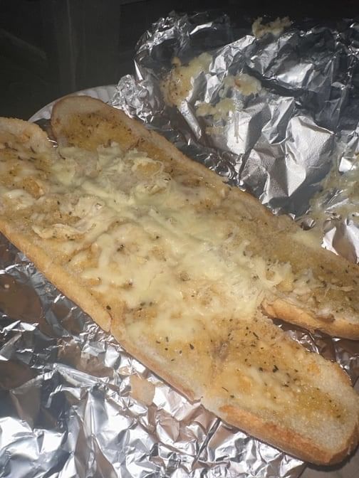 Garlic cheese bread.