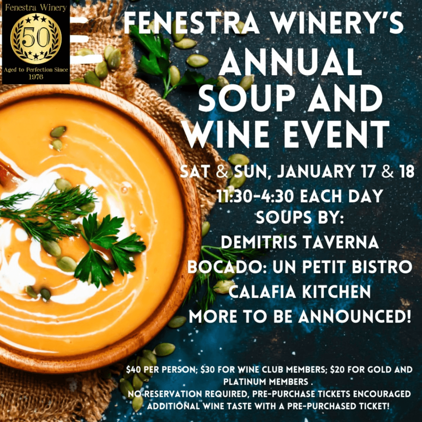 Fenestra Winery's Annual Soup & Wine Event