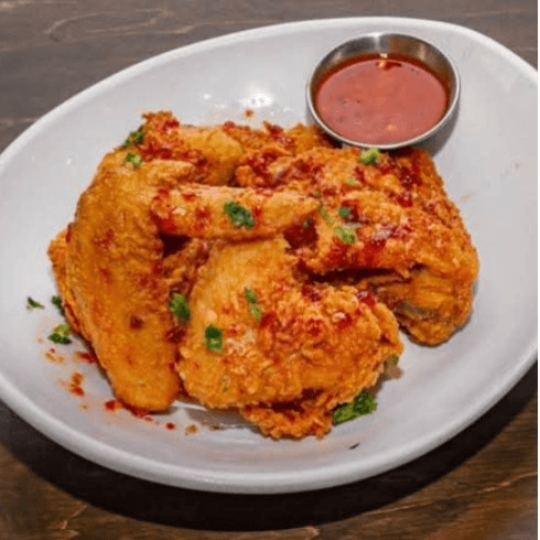 Spicy Honey Bourbon Fried Chicken.