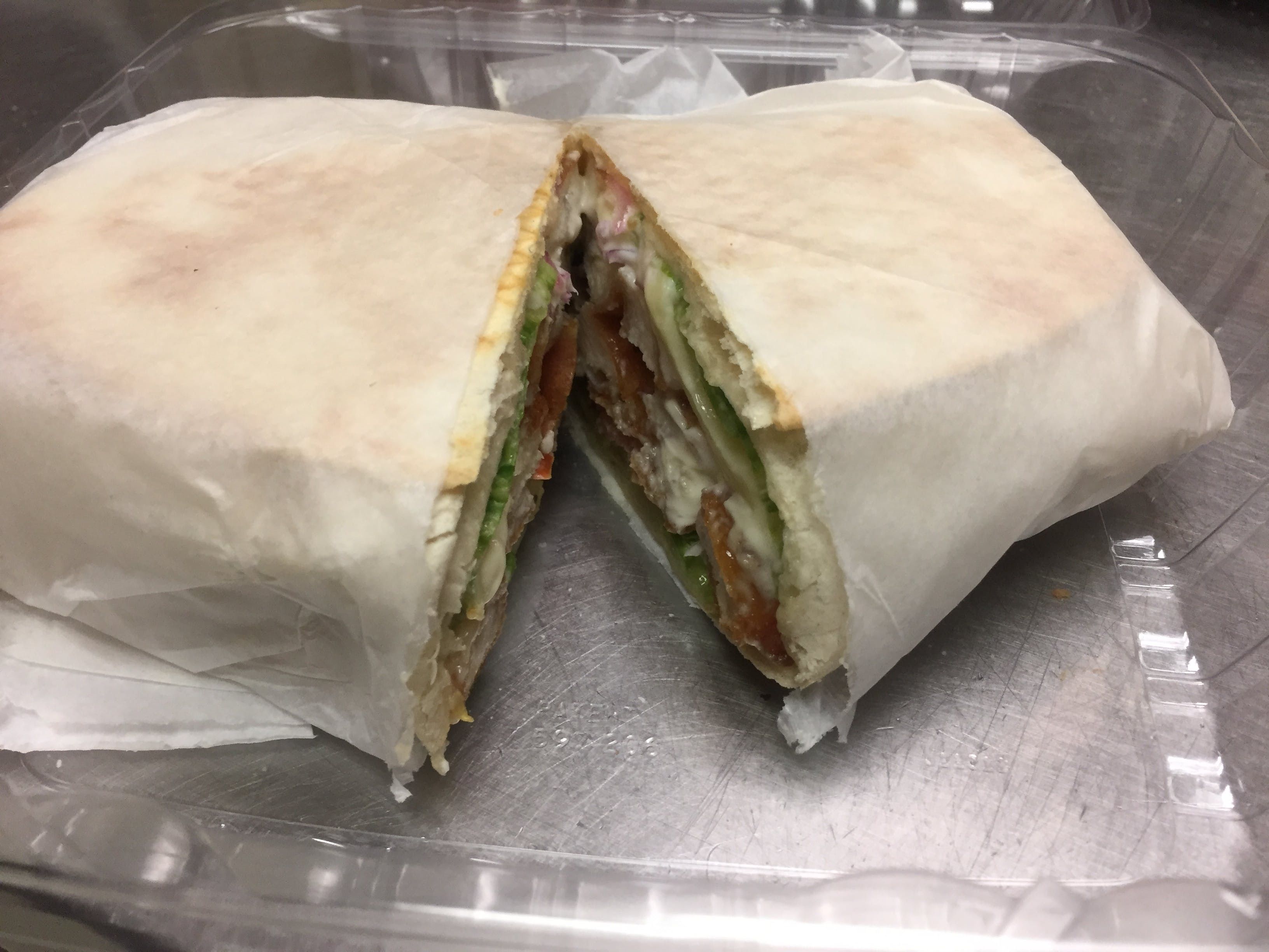 Crispy chicken wrap.