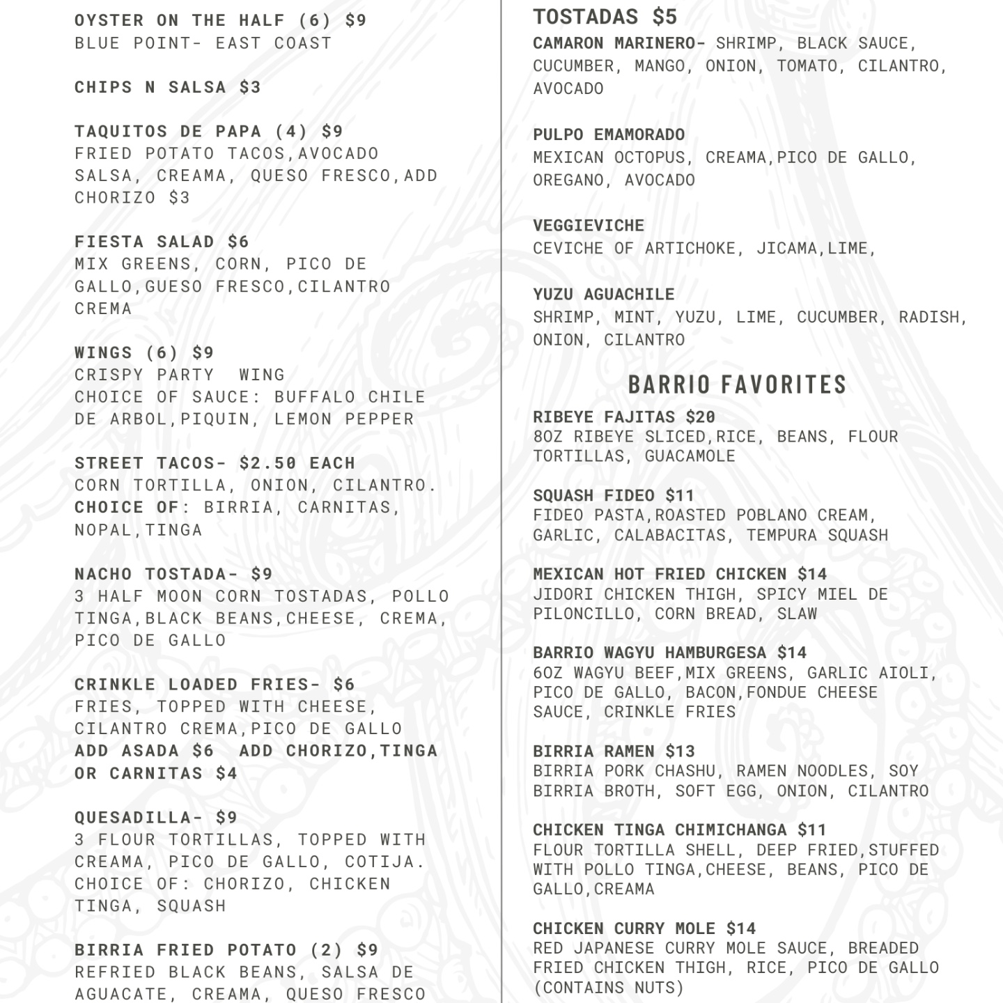 Recession Menu: Supporting Our Barrio