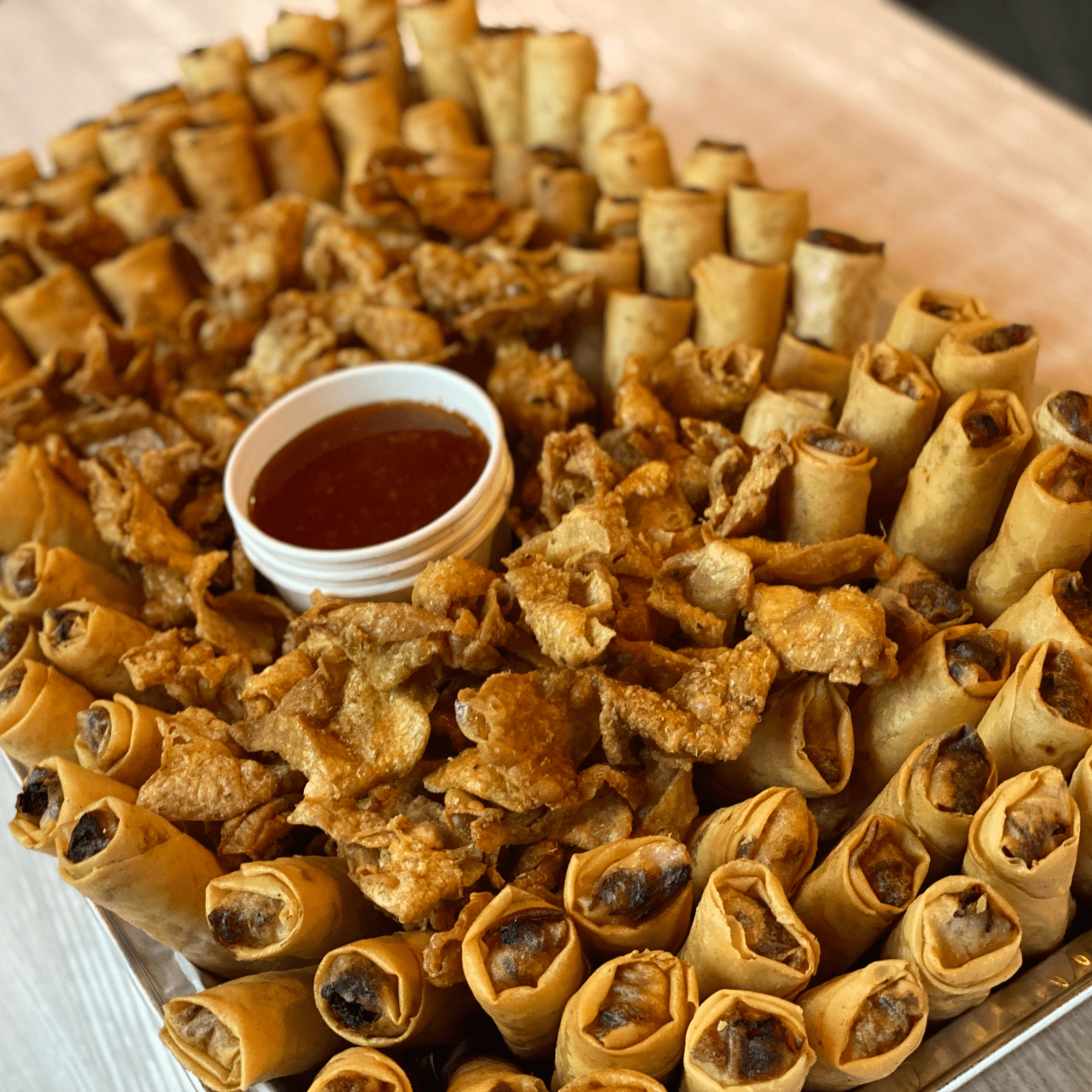 Combo Tray Egg Rolls/Cracking Skins  - Large Party Tray Only.