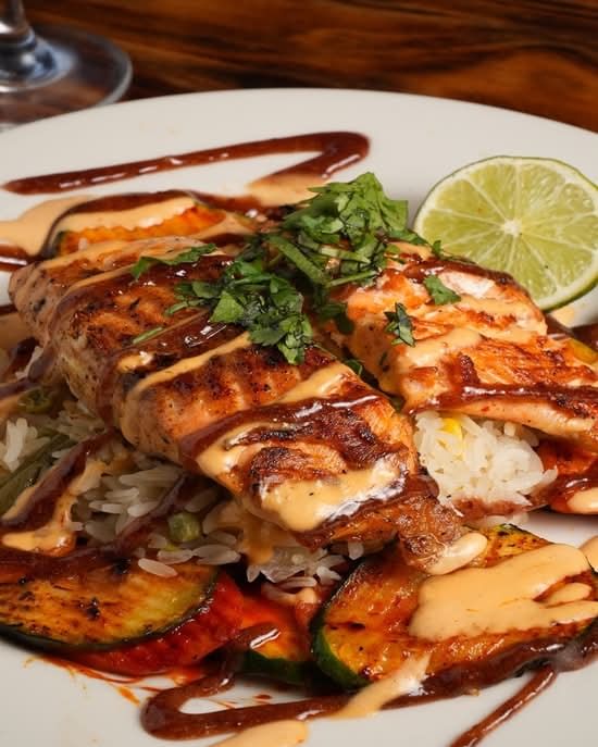 Raspberry Chipotle Salmon.