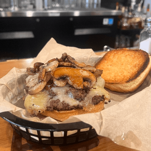 Shroom and Swiss Burger Combo.