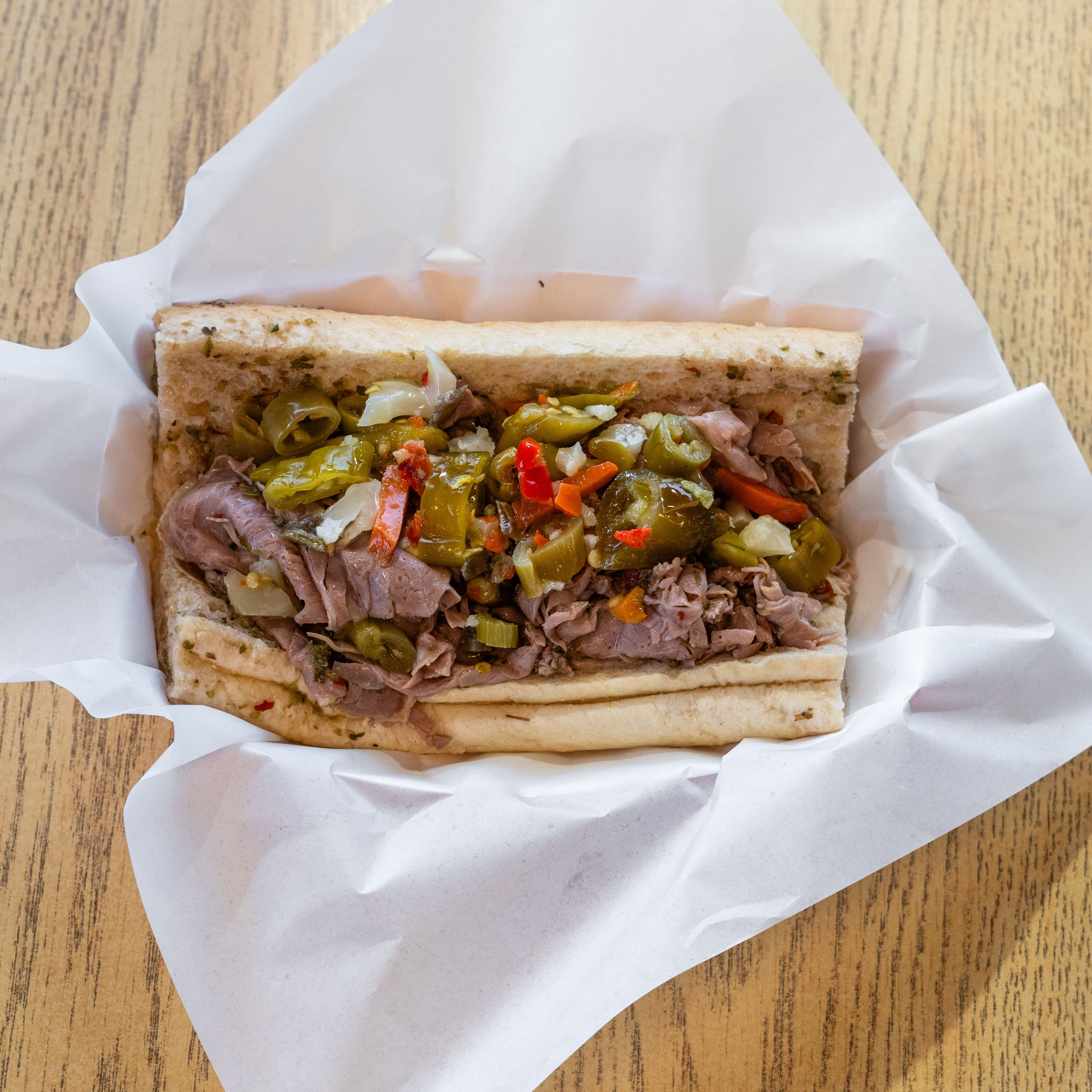 Italian Beef with Peppers.