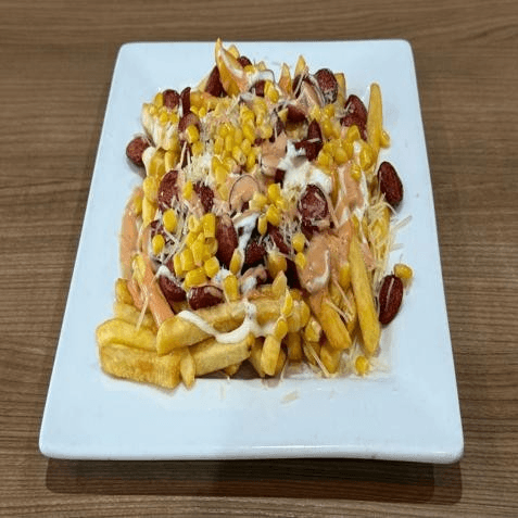 Sausage with French Fries / Salchipapas.
