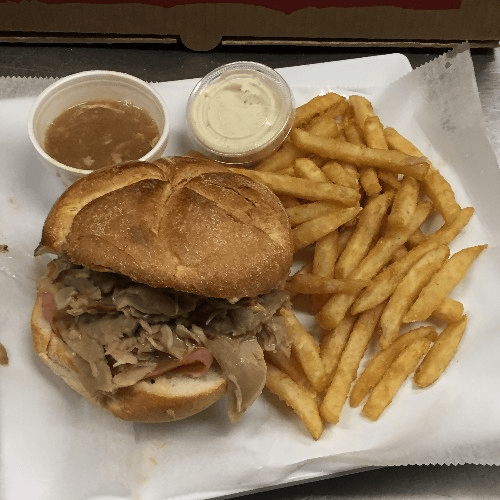 Roast Pork Sandwich with Fries