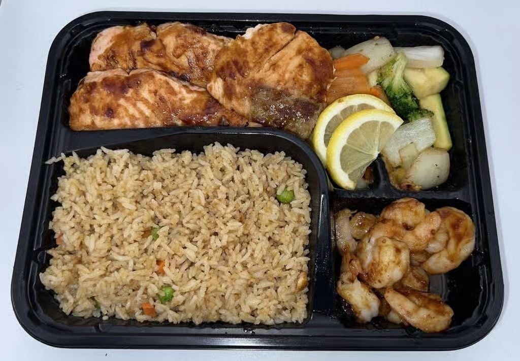 HL12. Salmon & Shrimp (6 pcs) Lunch Special.