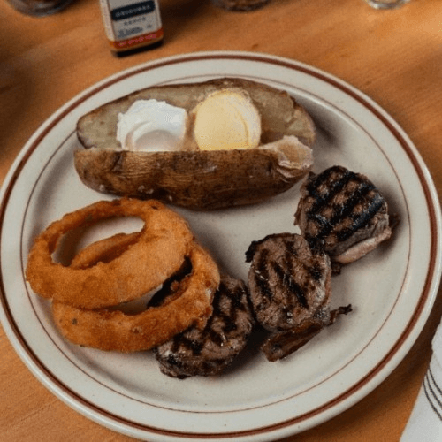 Bacon Wrapped Beef Medalions.