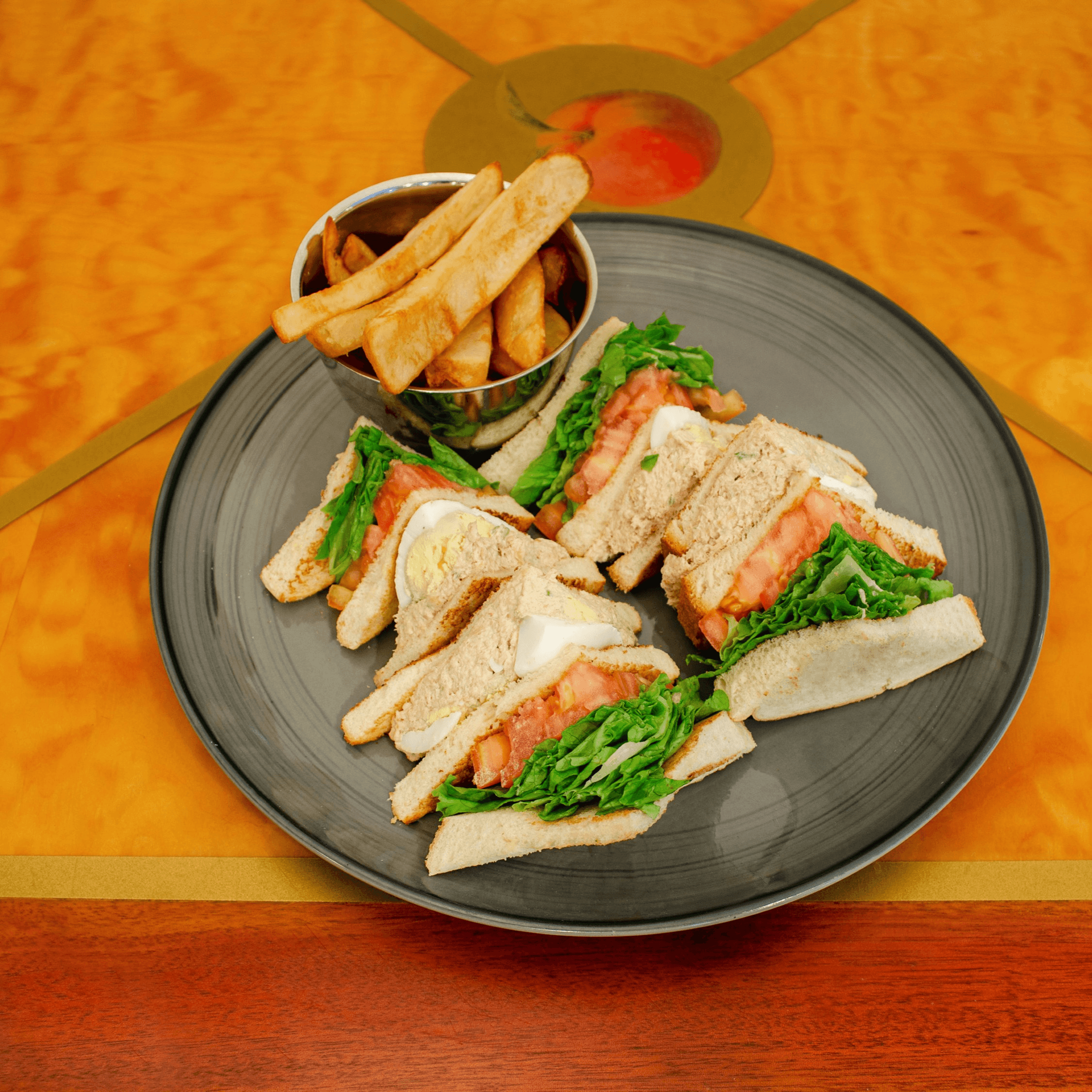 Tuna Fish and Sliced Egg Triple Decker.