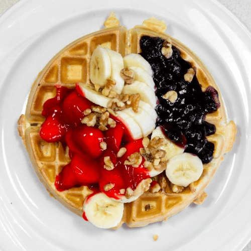 Banana Split Waffle.
