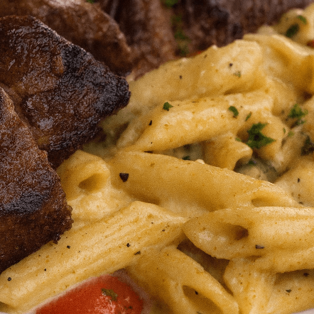 Steak Tahini Pasta.
