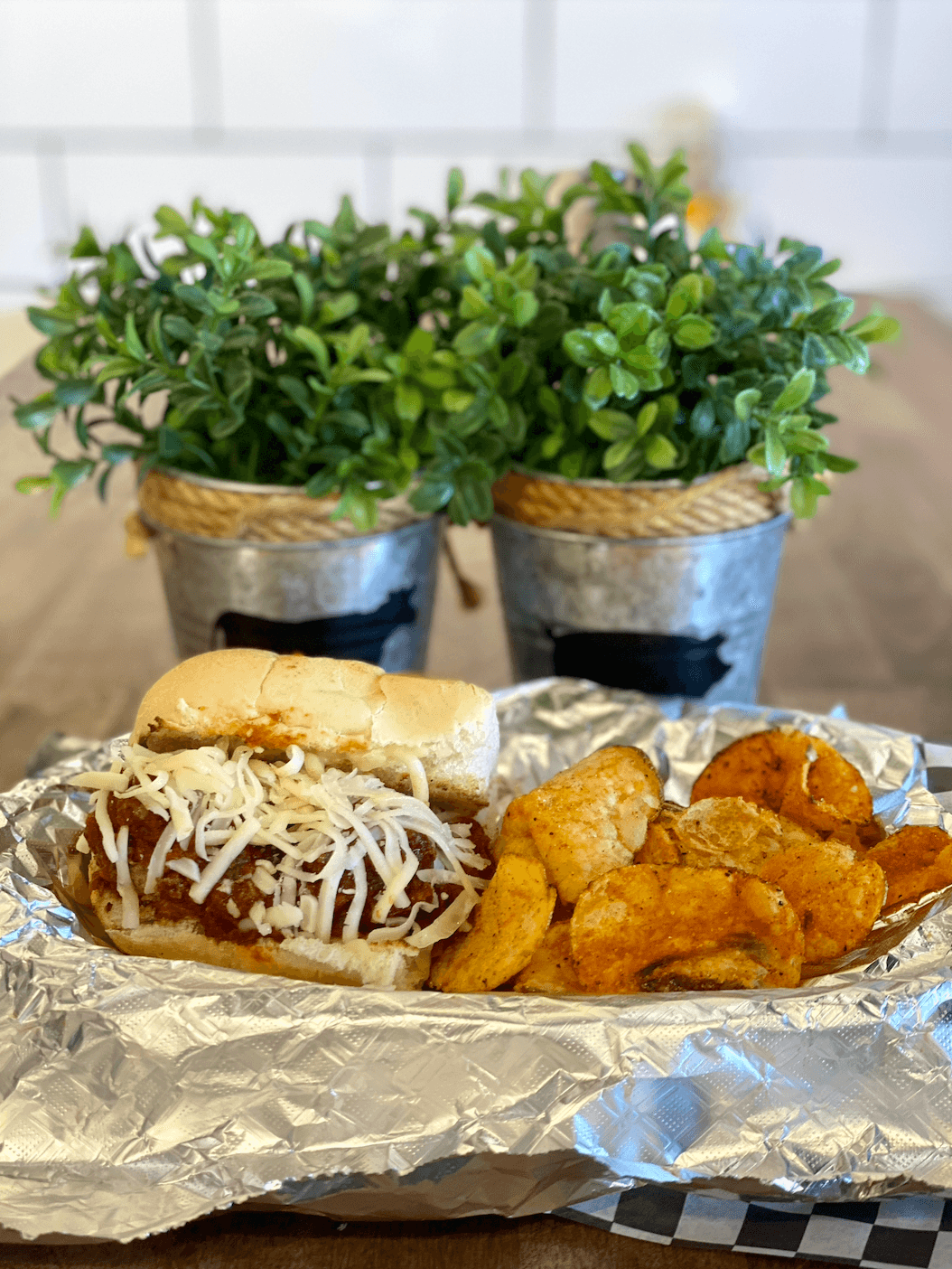 Kid's Meatball Sandwich.