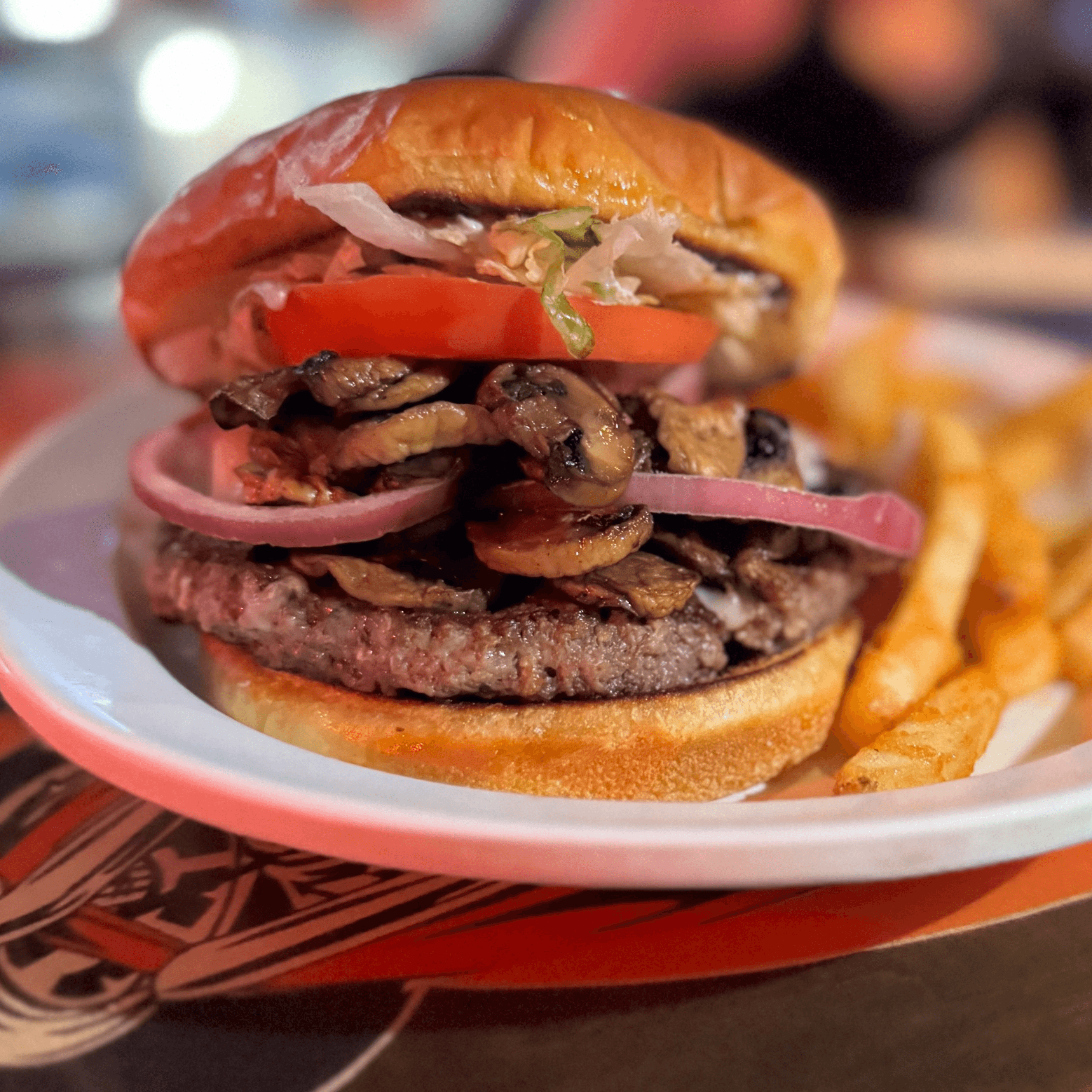 Mushroom & Swiss Burger.