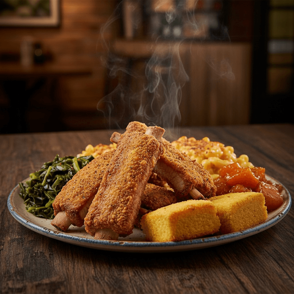 Fried Ribs Heritage Plate.