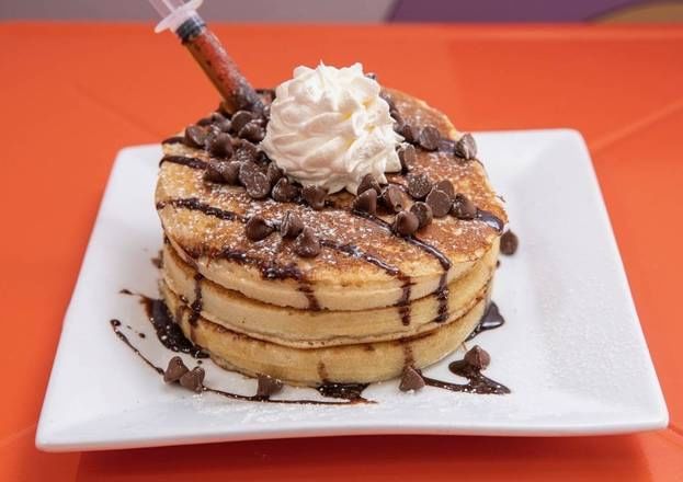 CHOCOLATE CHIP PANCAKES.