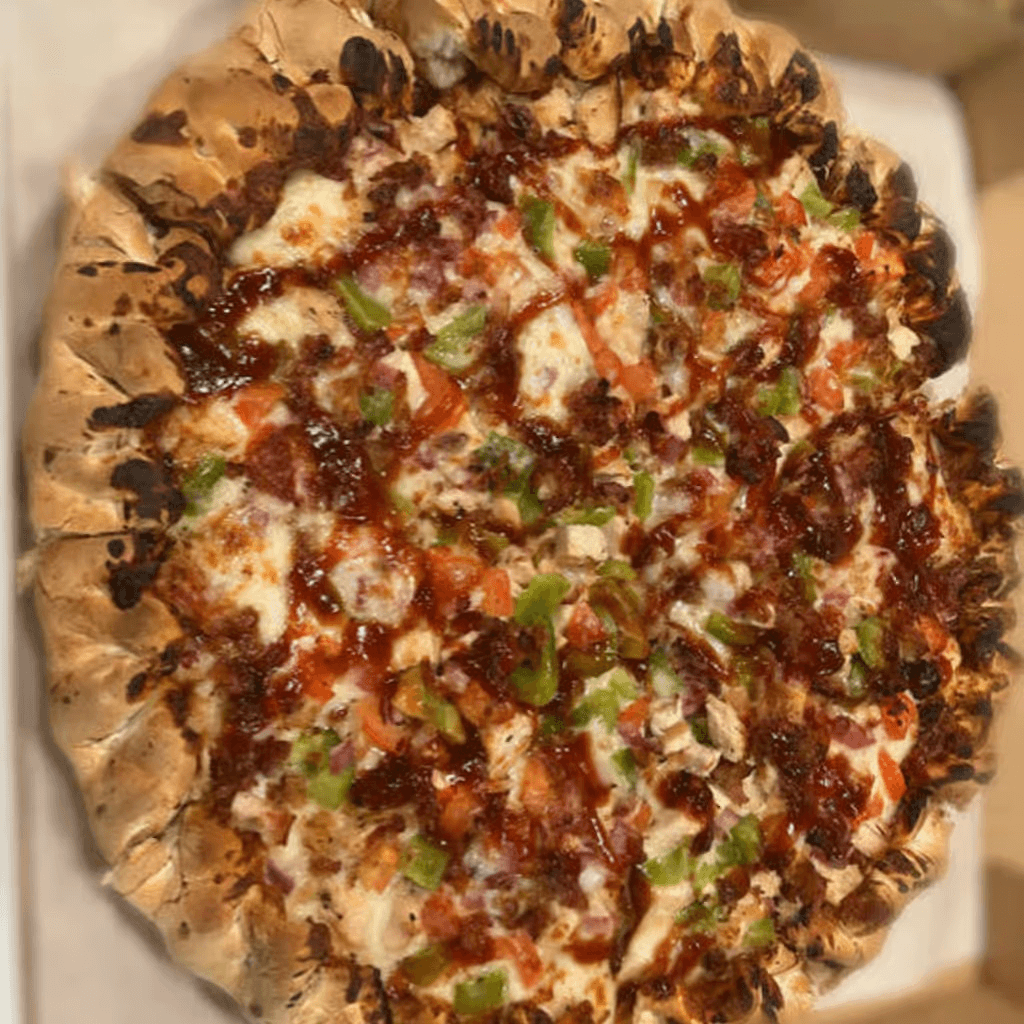 Deep Dish Barbeque Chicken Pizza.