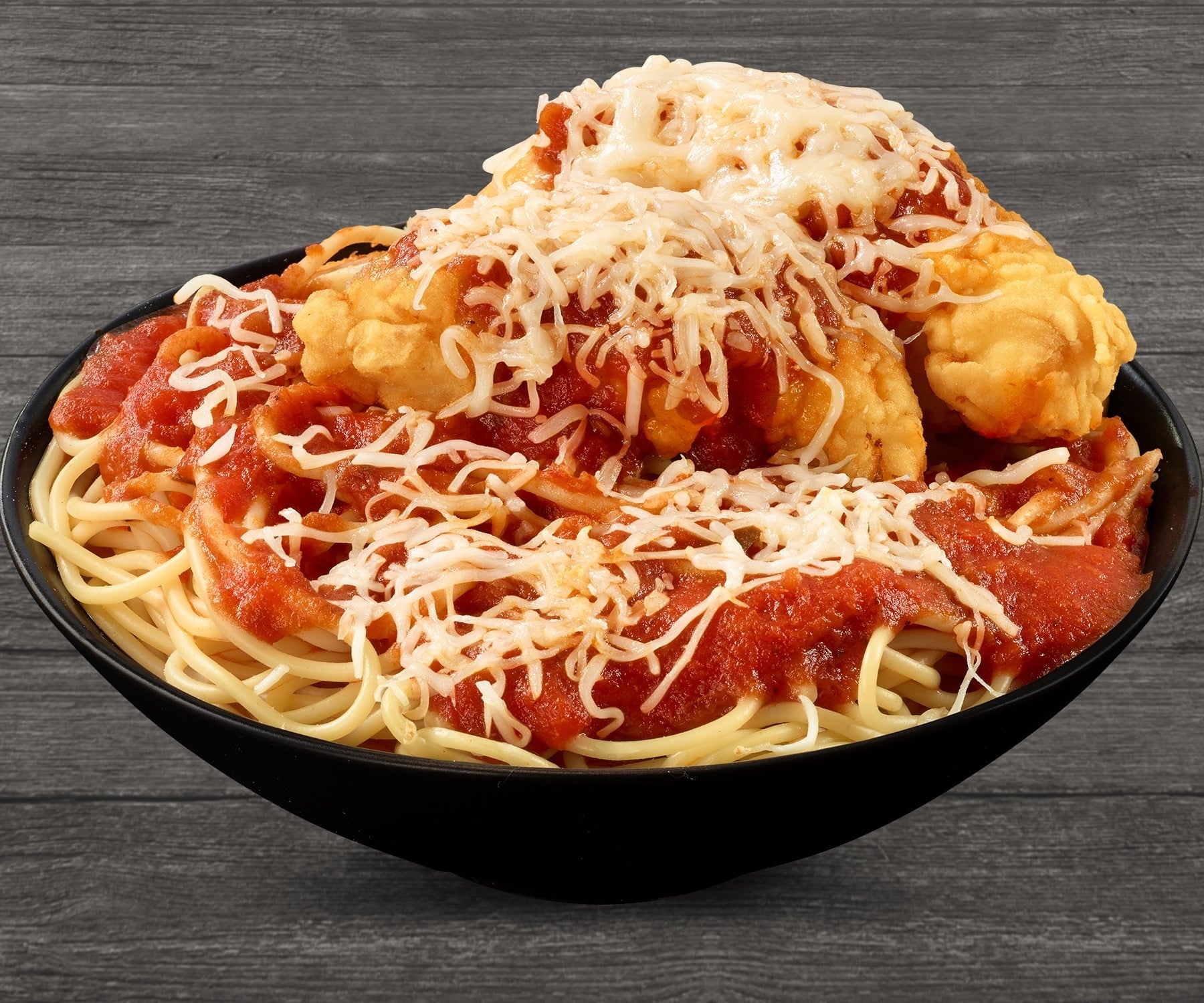 Chicken Parmigiana with Spaghetti Bowl.