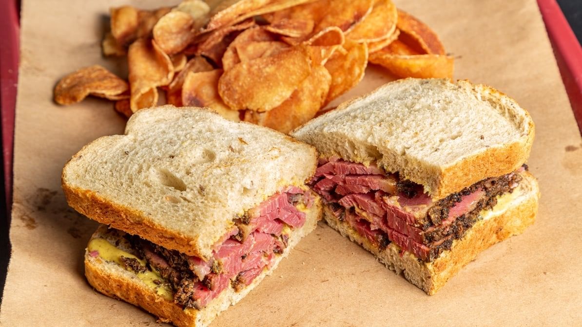 Famous Pastrami Sandwich.