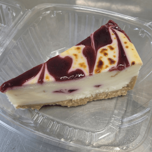 White Chocolate Raspberry Cheesecake.