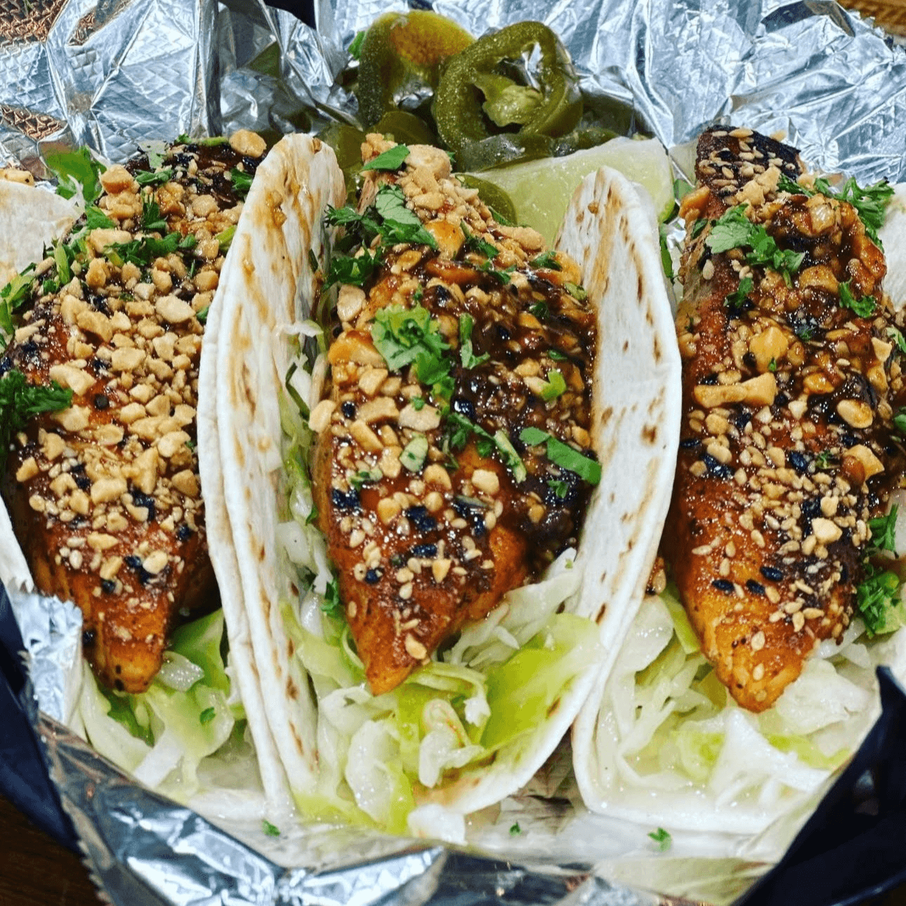 BBQ Salmon Tacos.