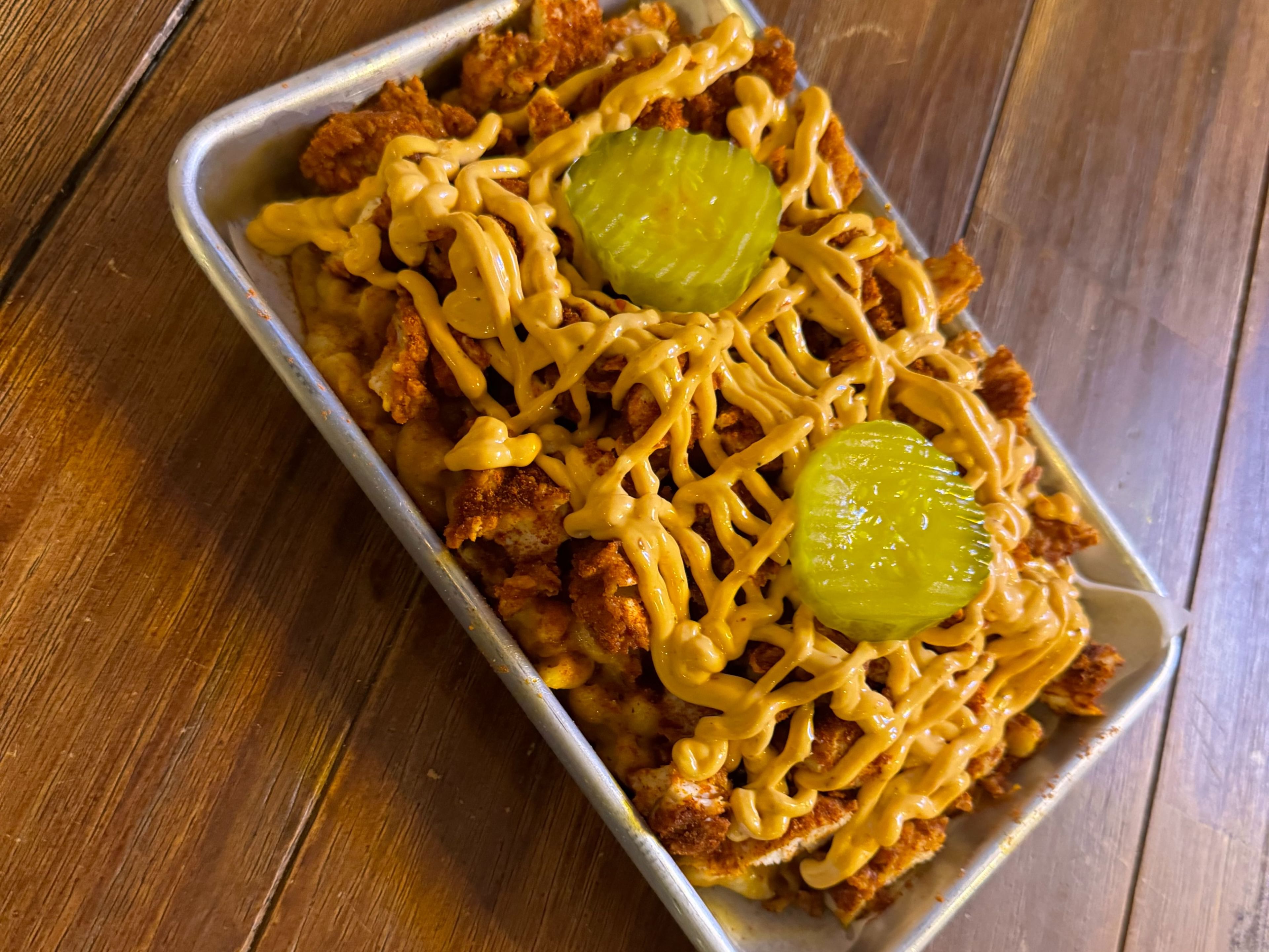 Flamin Loaded Mac and Cheese with 2 Tenders.