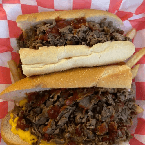 Cheese Steak Sandwich.