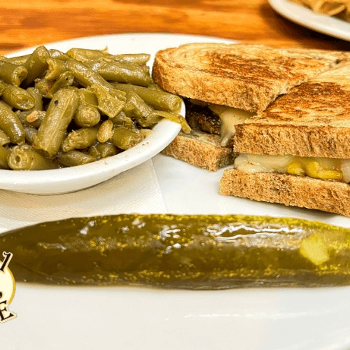 "Melt Down" Patty Melt on Rye.