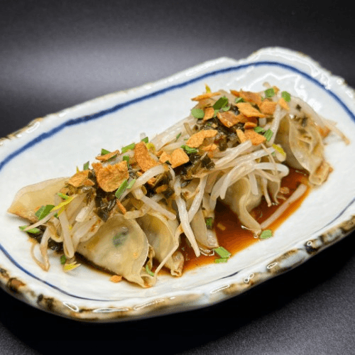 Garlic Chive Sauce Gyoza.