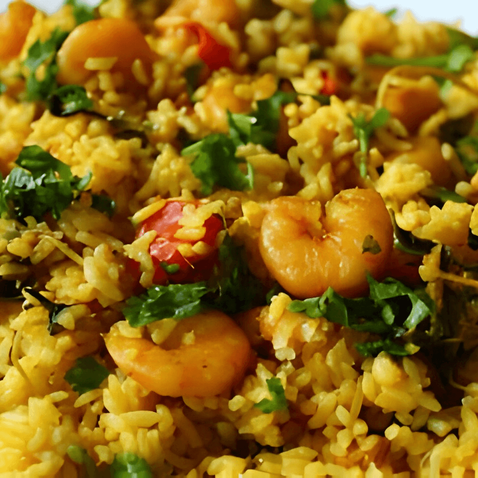 Shrimp biryani.