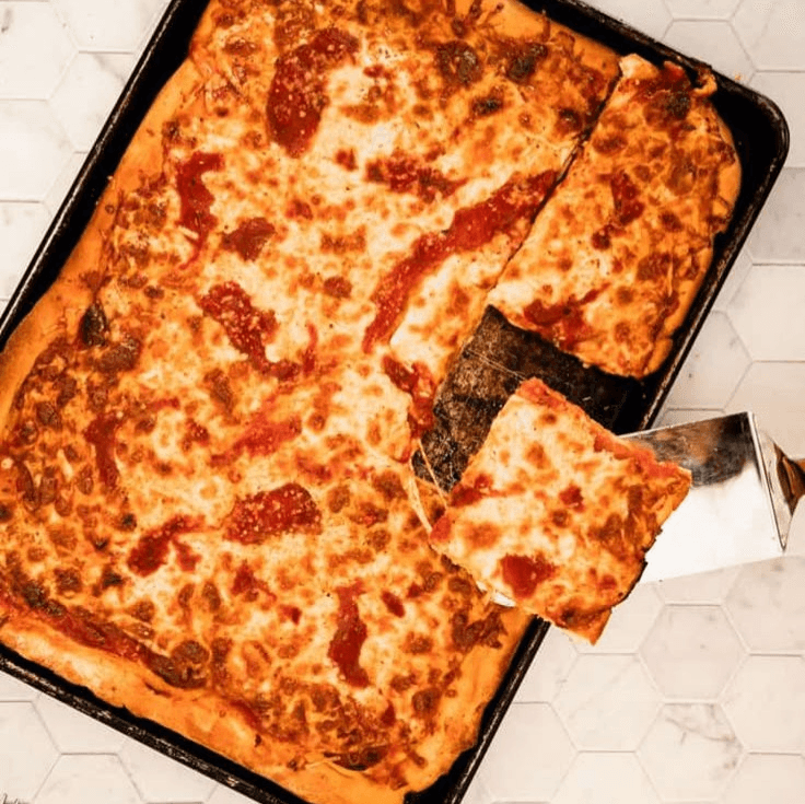 Pesto Pizza ( Sicilian Style).