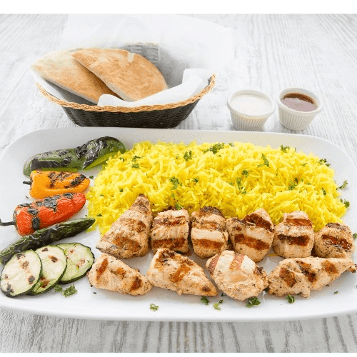 Chicken Breast Kabab Platter.