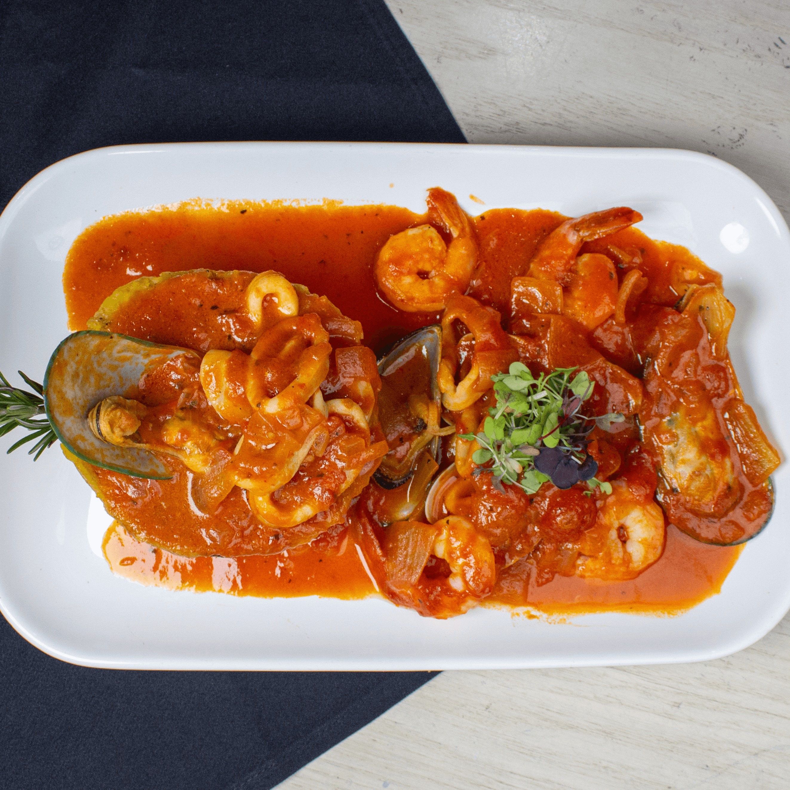 Mofongo de mariscos.