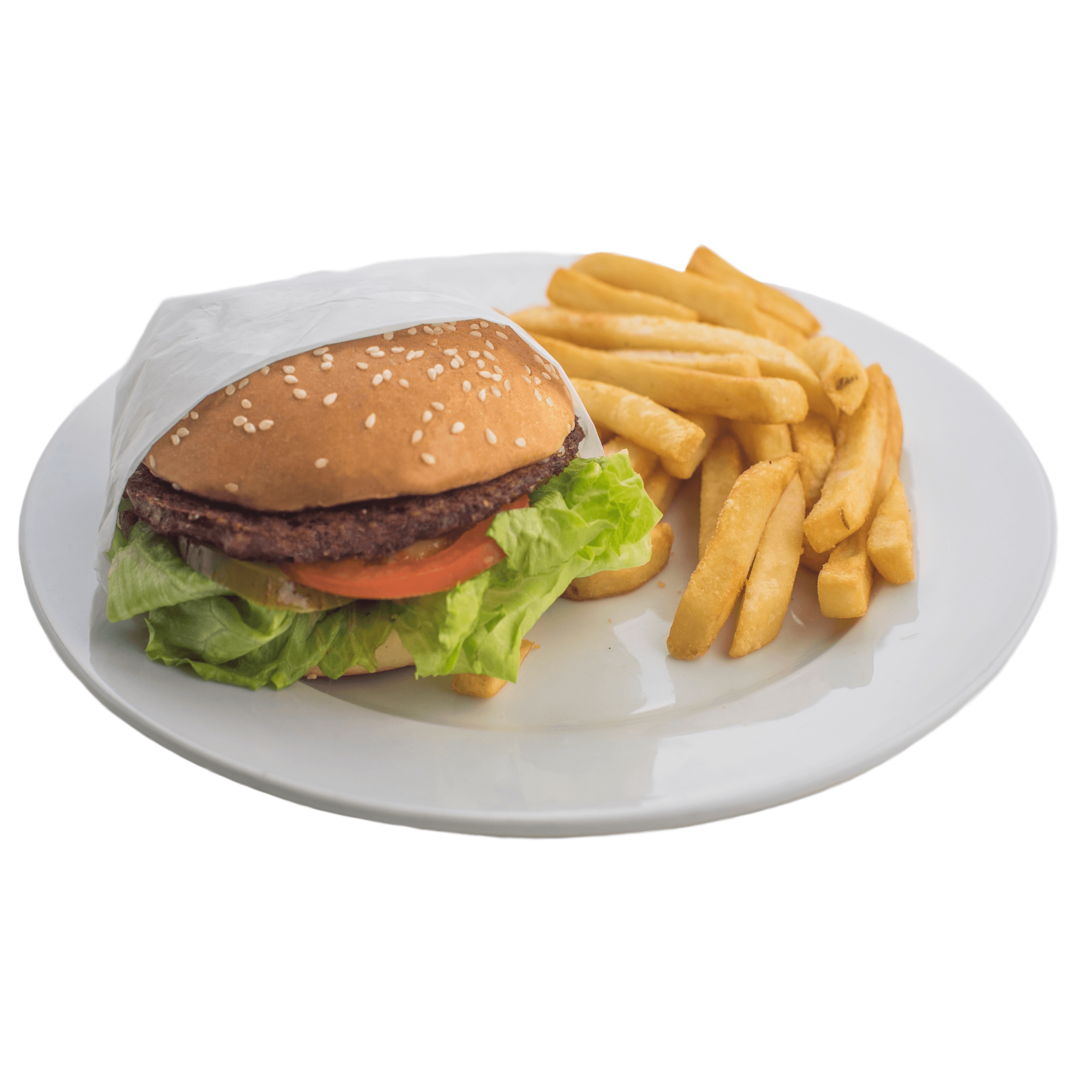 Hamburger with Fries.