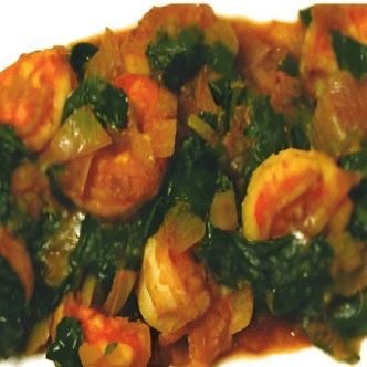 47. King Prawn Saag.