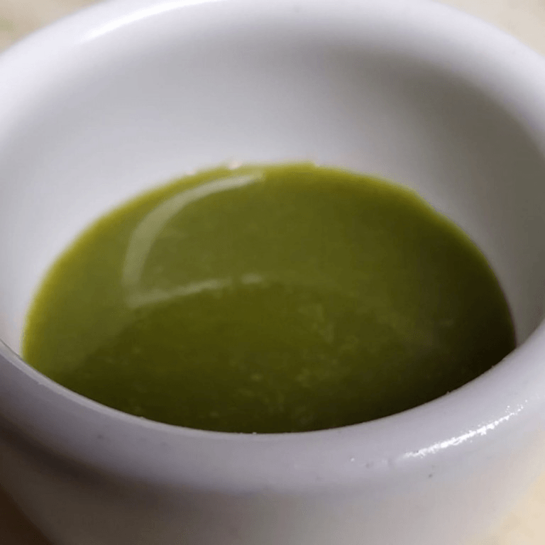 Side of cilantro chutney.