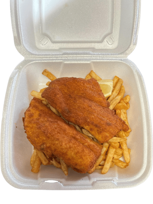 Fried Haddock Fish & Chips.