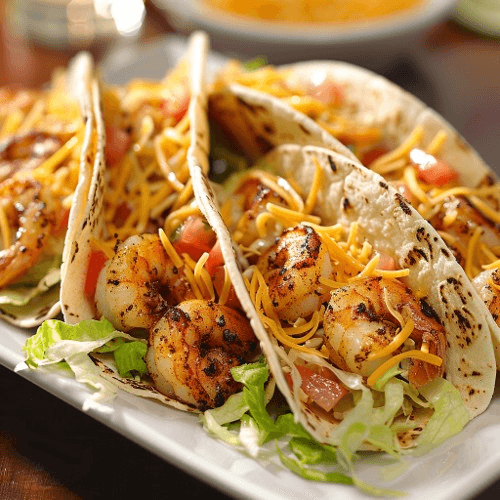 Chipotle Shrimp, Beef or Chicken Tacos