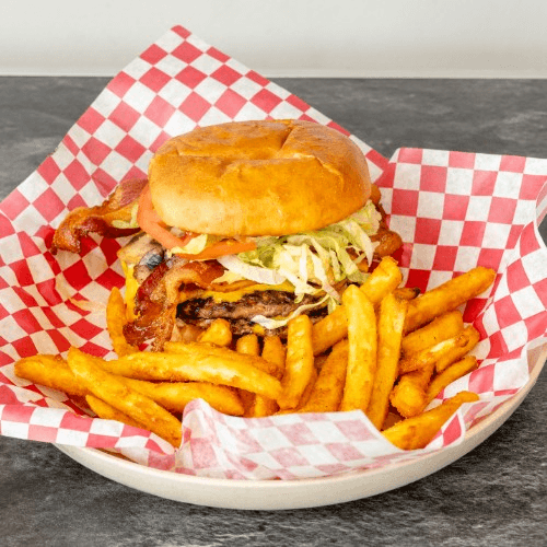 DBL Bacon Mush Burger.